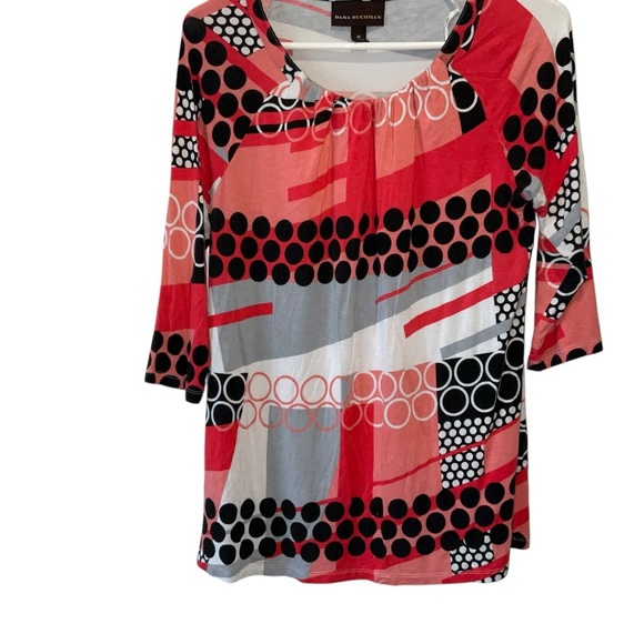 Dana Buchman Multicolor Abstract Print Top - Size Medium - Picture 3 of 4